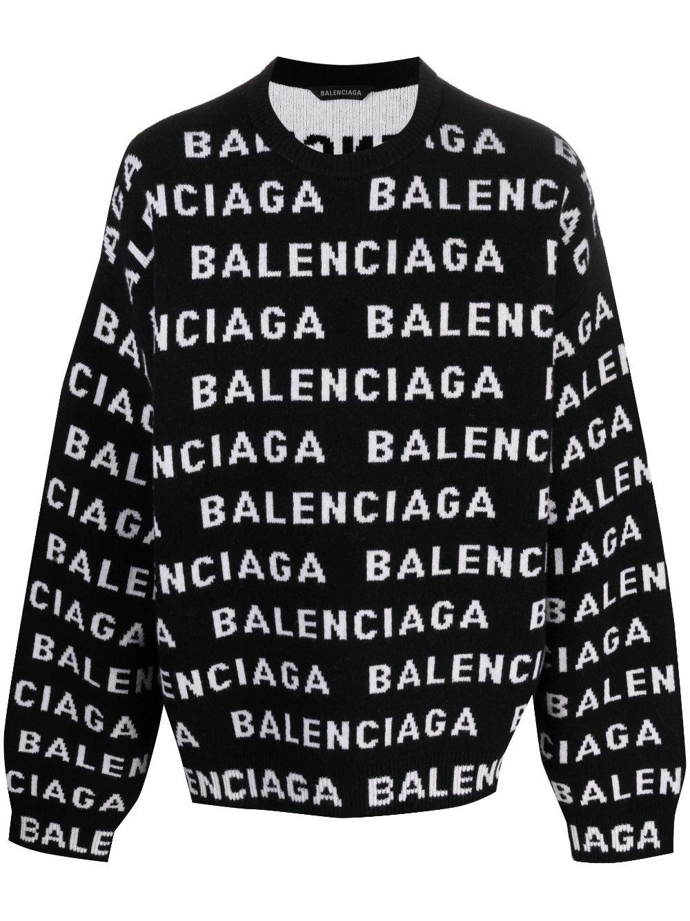 Balenciaga Intarsien-Pullover mit Rundhalsausschnitt - Schwarz von Balenciaga