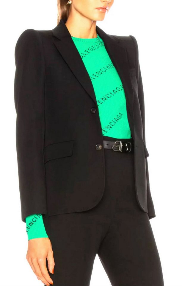 Balenciaga Kurzblazer Wool Curved Shoulder Blazerjacke Sammlerstück Aus feiner italienischer Wolle mit luxuriösem Cupro-Futter von Balenciaga