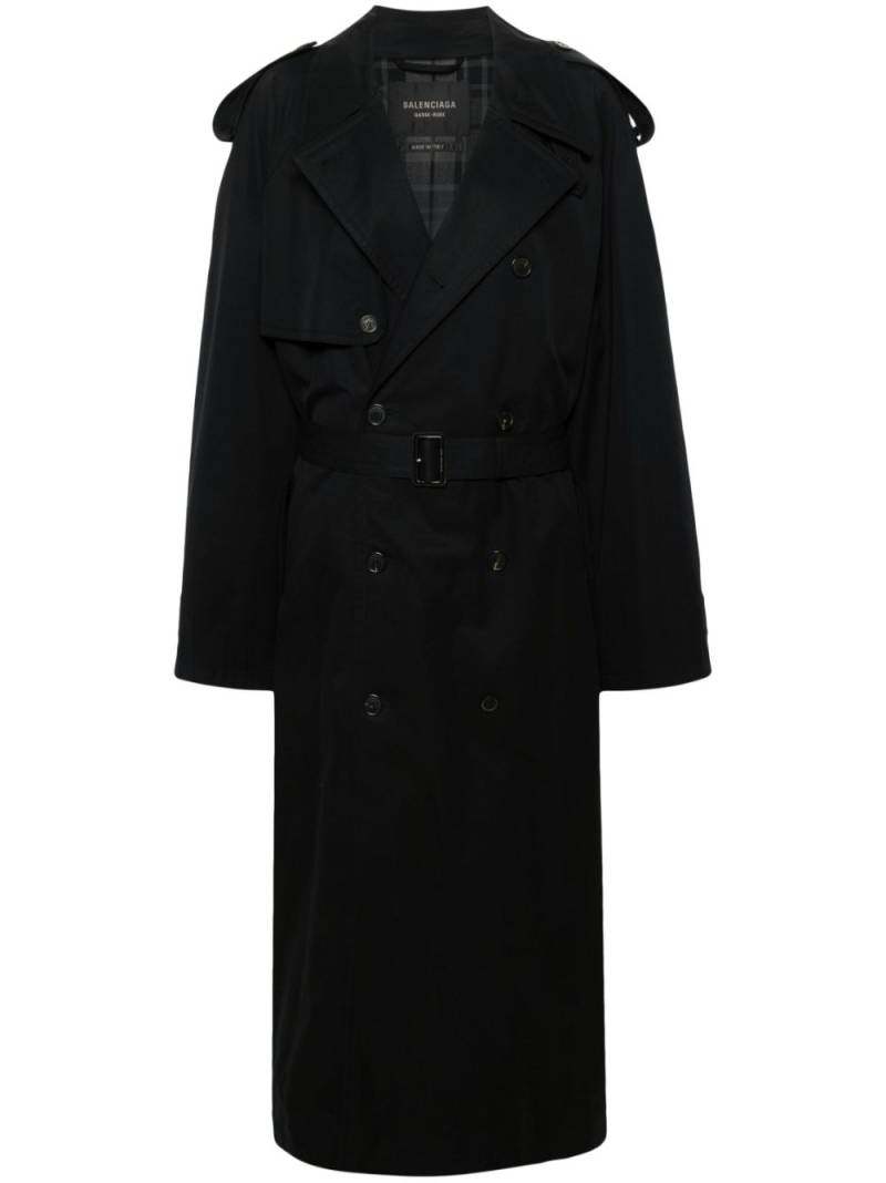 Balenciaga Langer Trenchcoat - Schwarz von Balenciaga