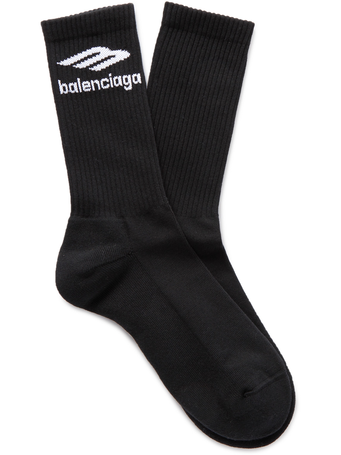 Balenciaga - Logo-Jacquard Cotton-Blend Socks - Men - Black - XL von Balenciaga