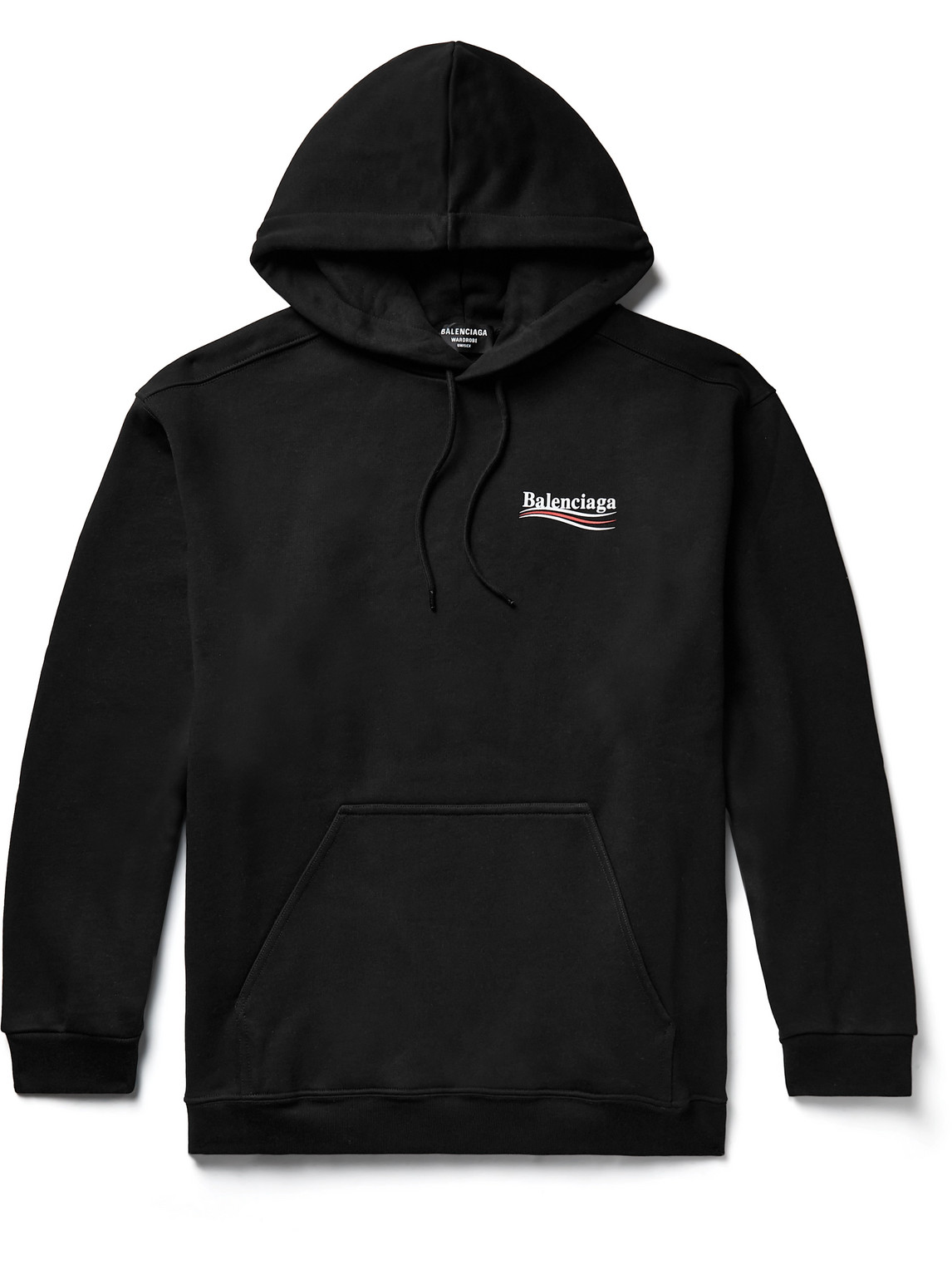 Balenciaga - Logo-Print Cotton-Jersey Hoodie - Men - Black - M von Balenciaga