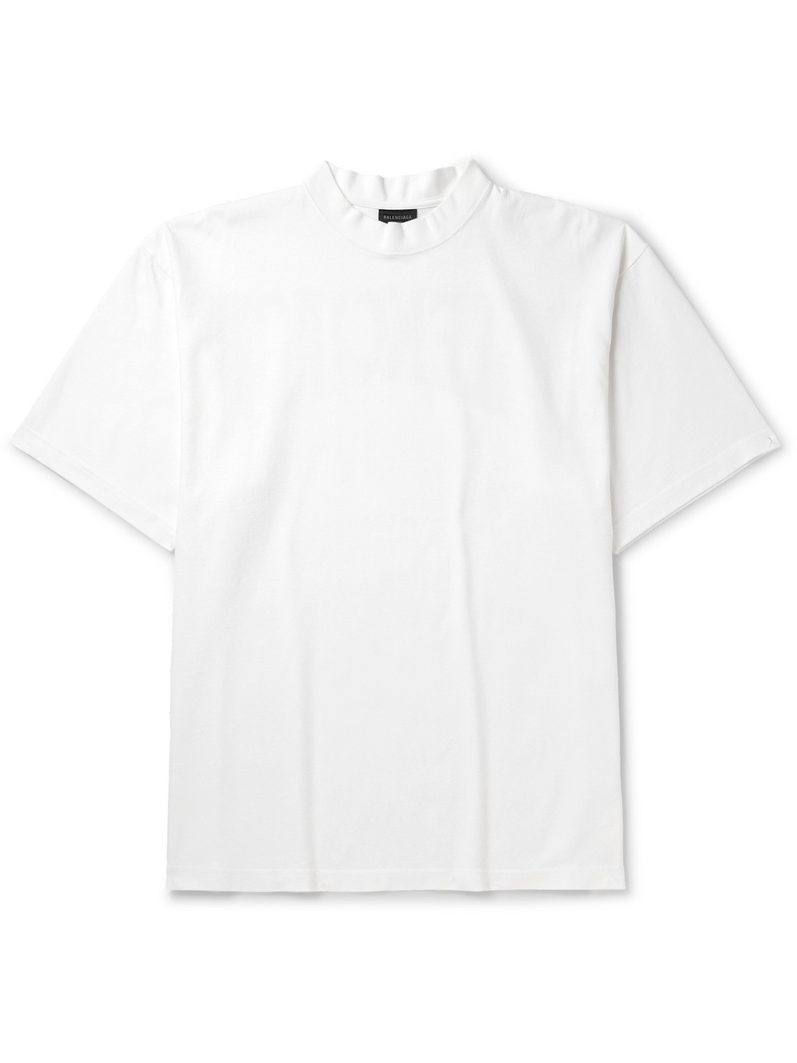 Balenciaga - Logo-Print Cotton-Jersey Mock-Neck T-Shirt - Men - White - M von Balenciaga