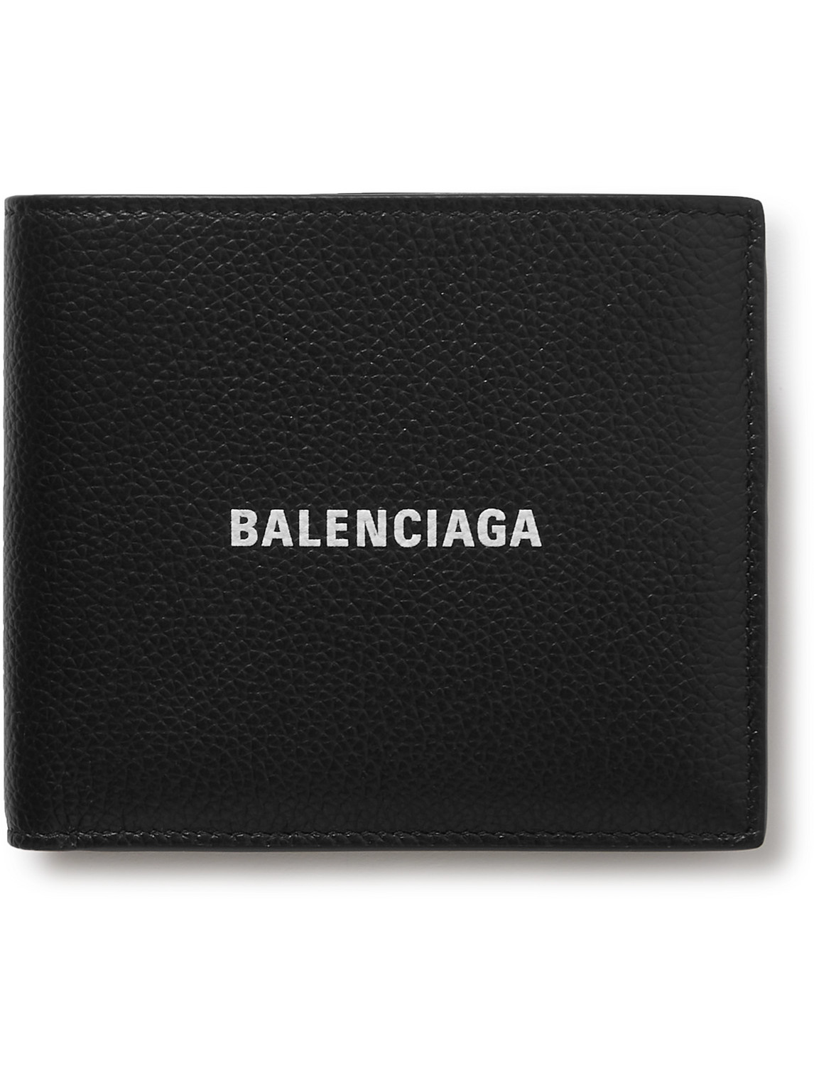 Balenciaga - Logo-Print Full-Grain Leather Billfold Wallet - Men - Black von Balenciaga
