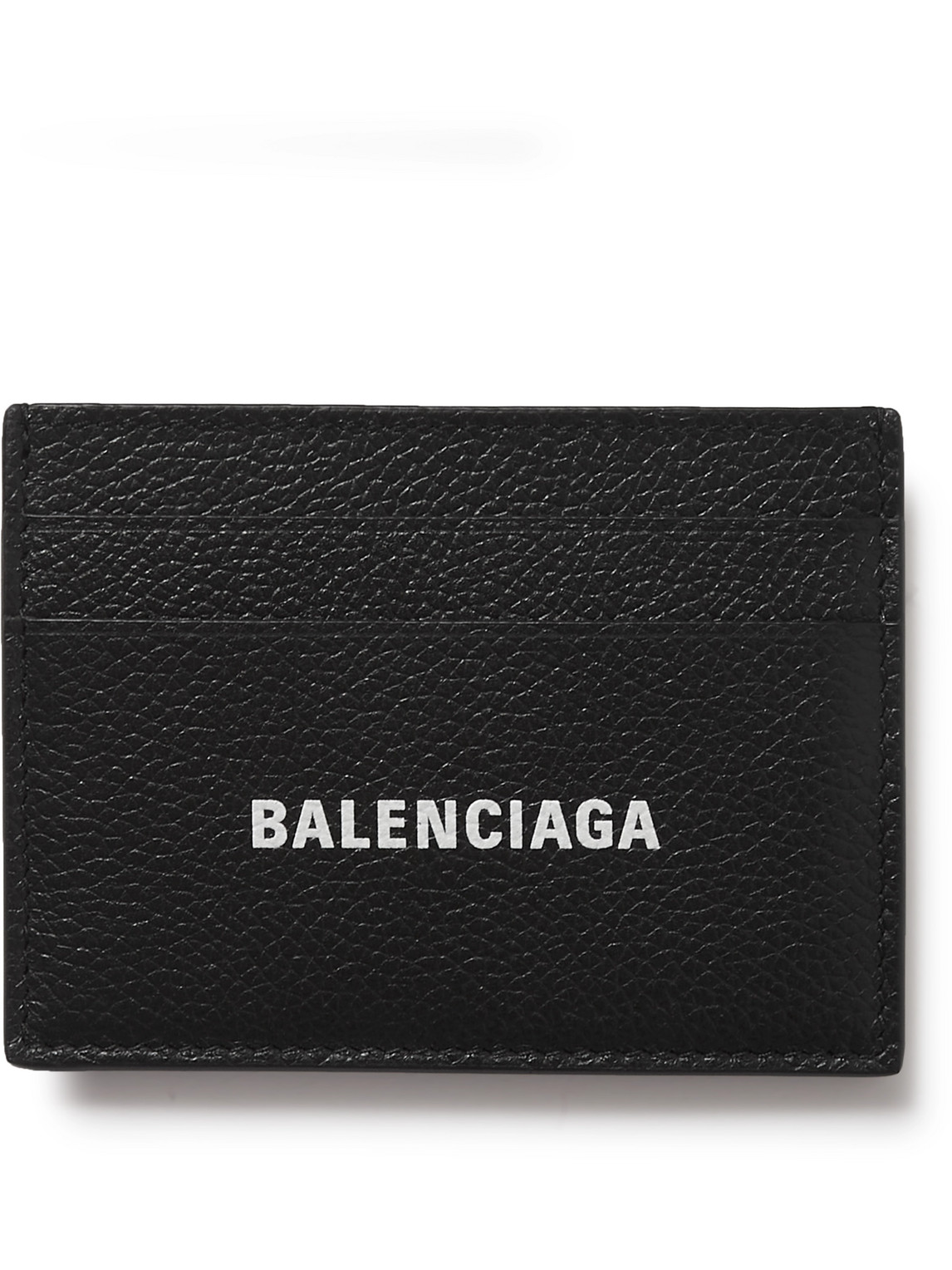 Balenciaga - Logo-Print Full-Grain Leather Cardholder - Men - Black von Balenciaga