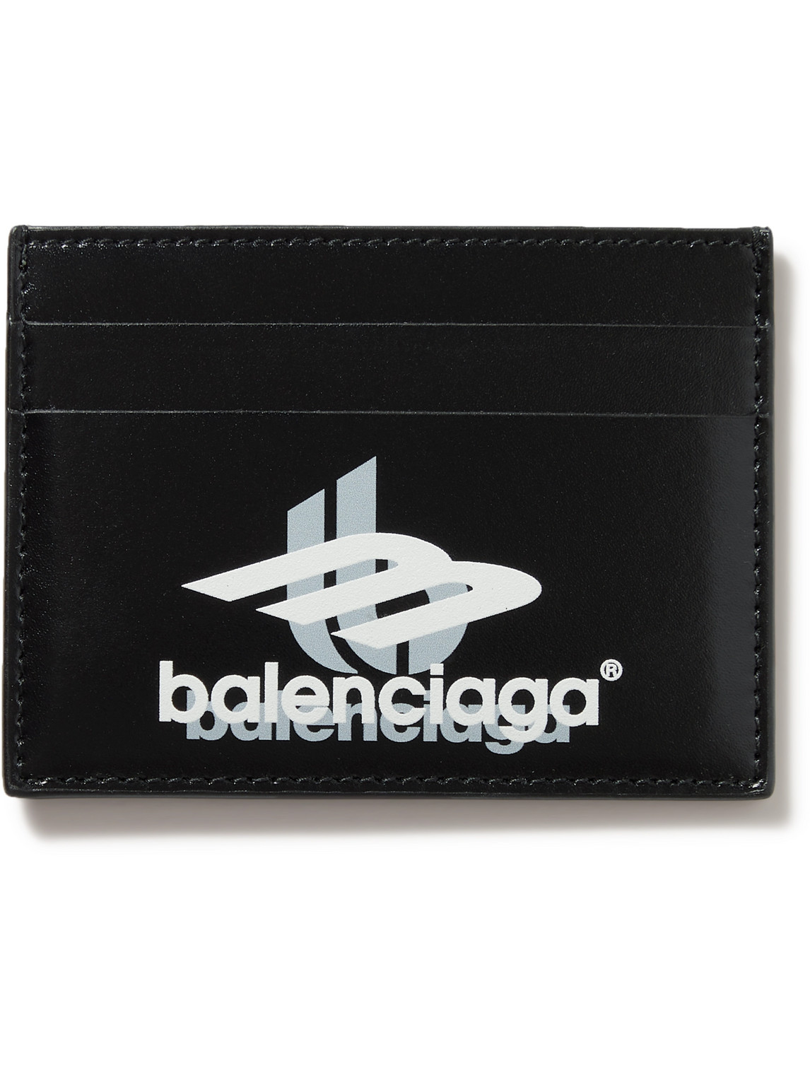 Balenciaga - Logo-Print Leather Cardholder - Men - Black von Balenciaga