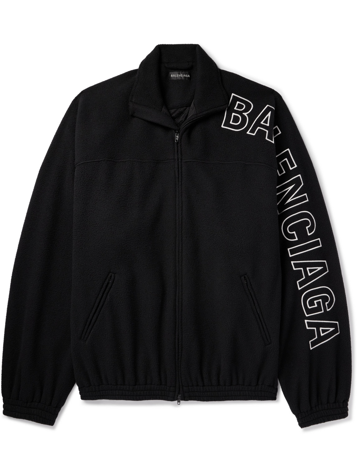 Balenciaga - Oversized Logo-Appliquéd Fleece Track Jacket - Men - Black - IT 44 von Balenciaga