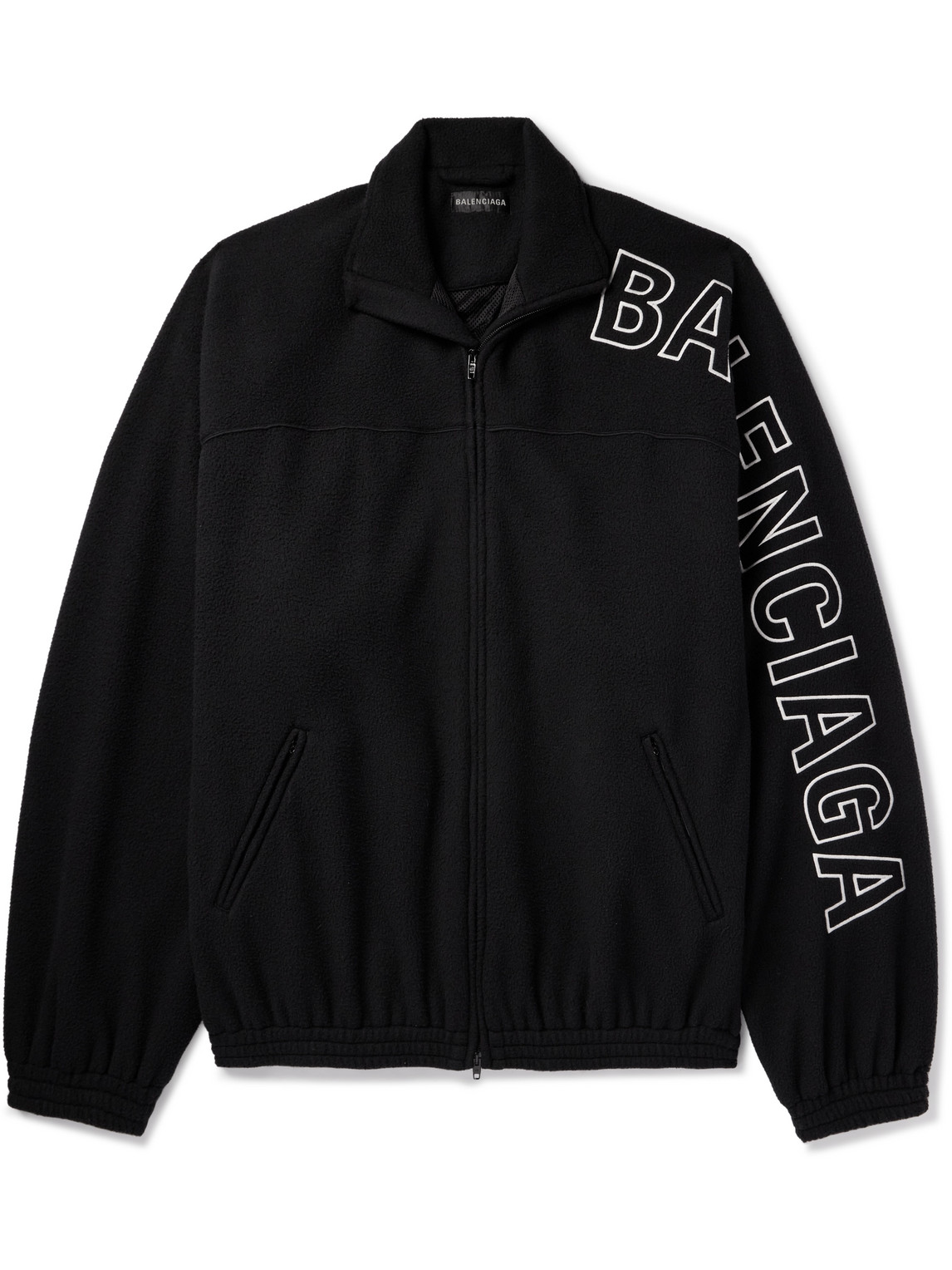 Balenciaga - Oversized Logo-Appliquéd Fleece Track Jacket - Men - Black - IT 46 von Balenciaga