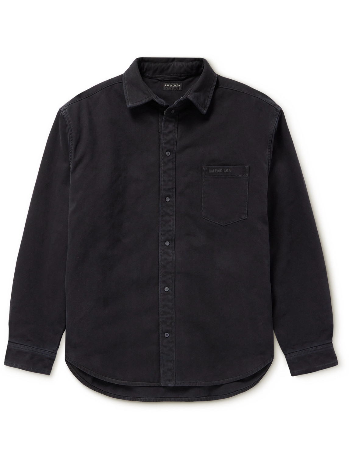 Balenciaga - Oversized Logo-Embroidered Padded Denim Shirt - Men - Black - L von Balenciaga