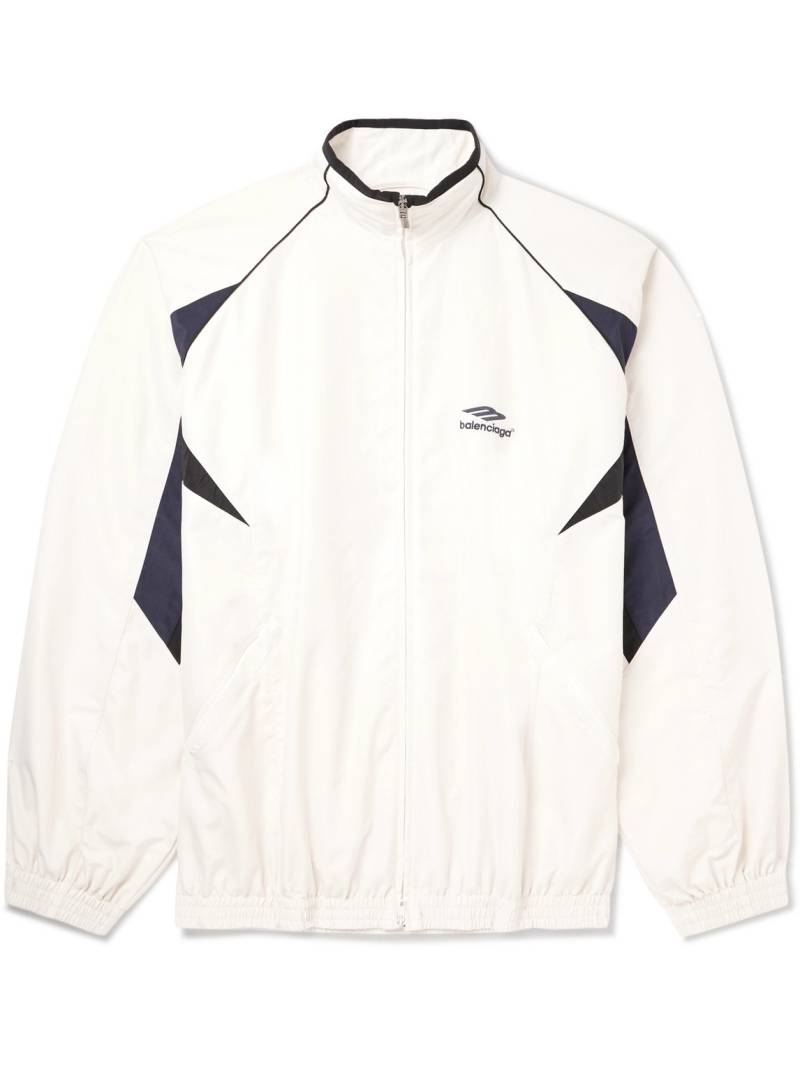 Balenciaga - Oversized Logo-Embroidered Panelled Shell Track Jacket - Men - White - M von Balenciaga