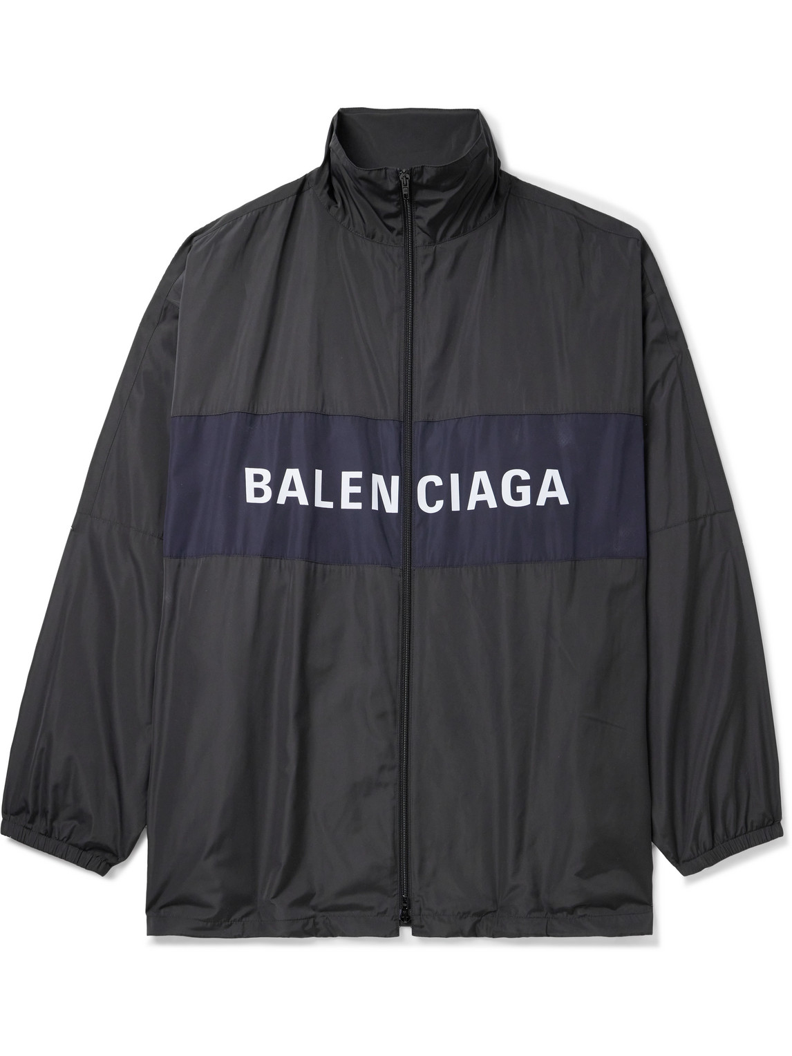 Balenciaga - Oversized Logo-Print Colour-Block Shell Jacket - Men - Black - S von Balenciaga