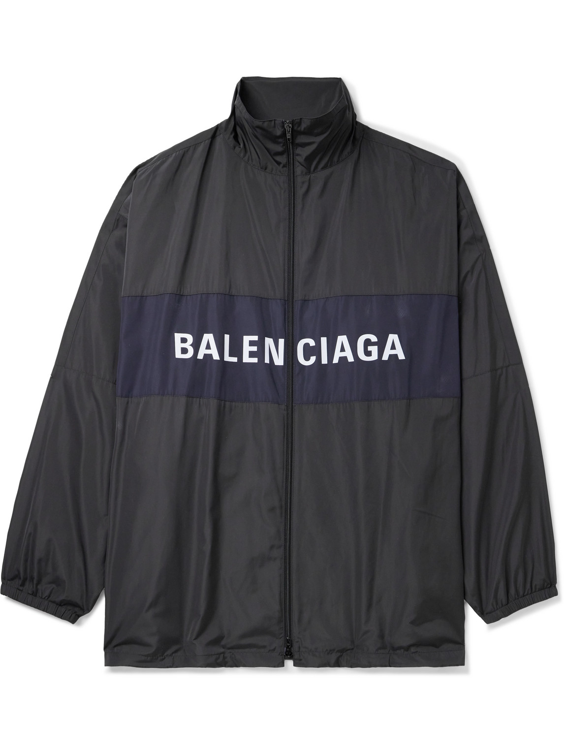 Balenciaga - Oversized Logo-Print Colour-Block Shell Jacket - Men - Black - XS von Balenciaga