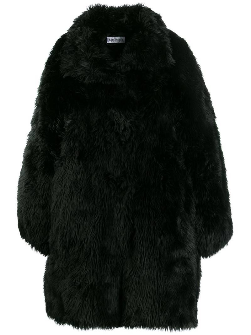 Balenciaga Oversized-Mantel aus Faux Fur - Schwarz von Balenciaga