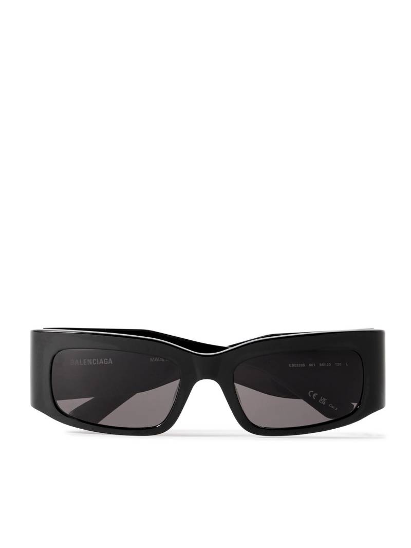Balenciaga - Rectangular-Frame Acetate Sunglasses - Men - Black von Balenciaga