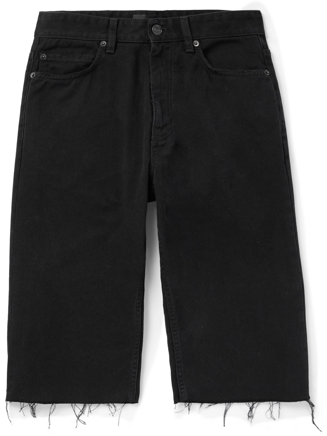 Balenciaga - Slim-Fit Straight-Leg Distressed Denim Shorts - Men - Black - S von Balenciaga