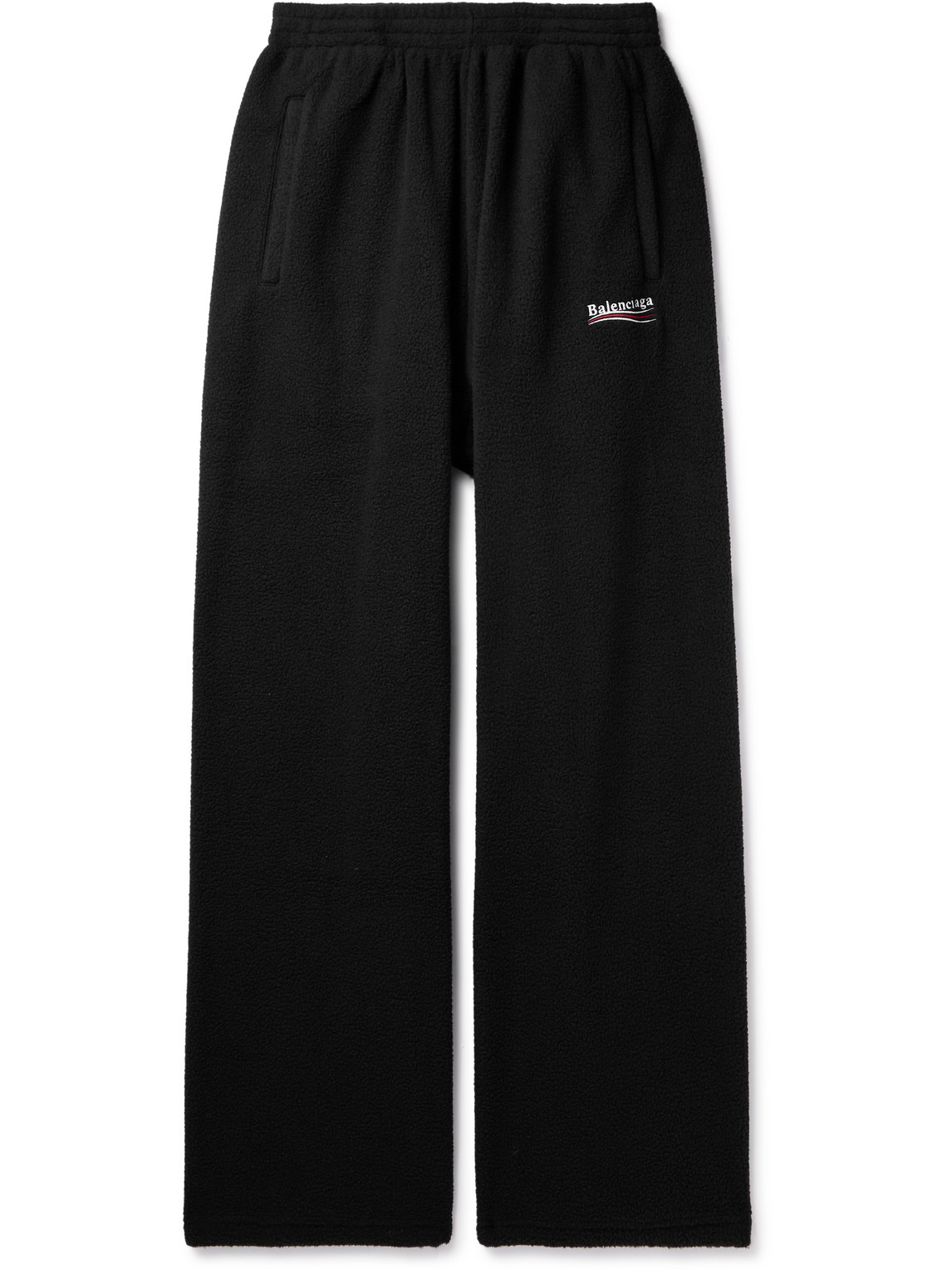 Balenciaga - Straight-Leg Logo-Embroidered Cotton-Jersey Sweatpants - Men - Black - S von Balenciaga