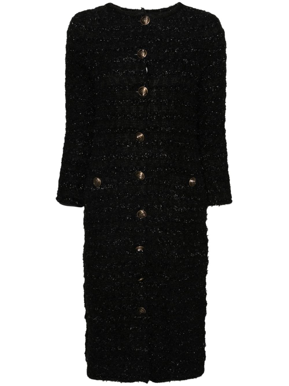 Balenciaga Tweed-Kleid mit Knöpfen - Schwarz von Balenciaga