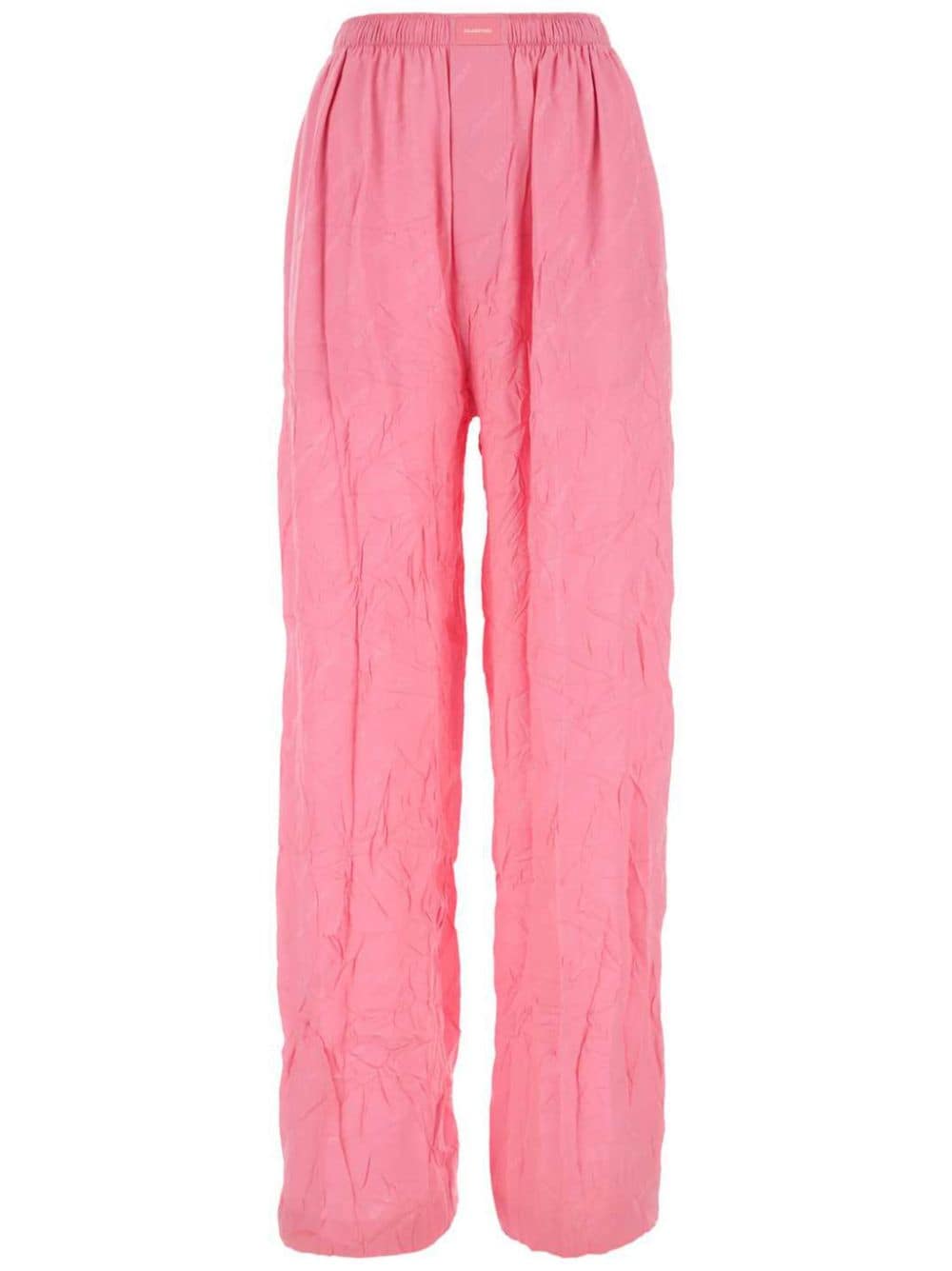 Balenciaga Weite Seidenhose mit Jacquard-Logo - Rosa von Balenciaga