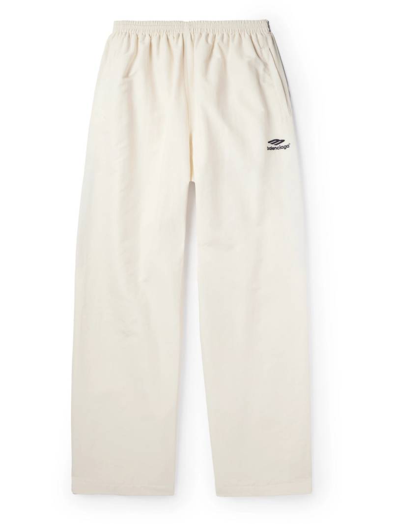 Balenciaga - Wide-Leg Colour-Block Cotton-Blend Shell Track Pants - Men - Neutrals - L von Balenciaga