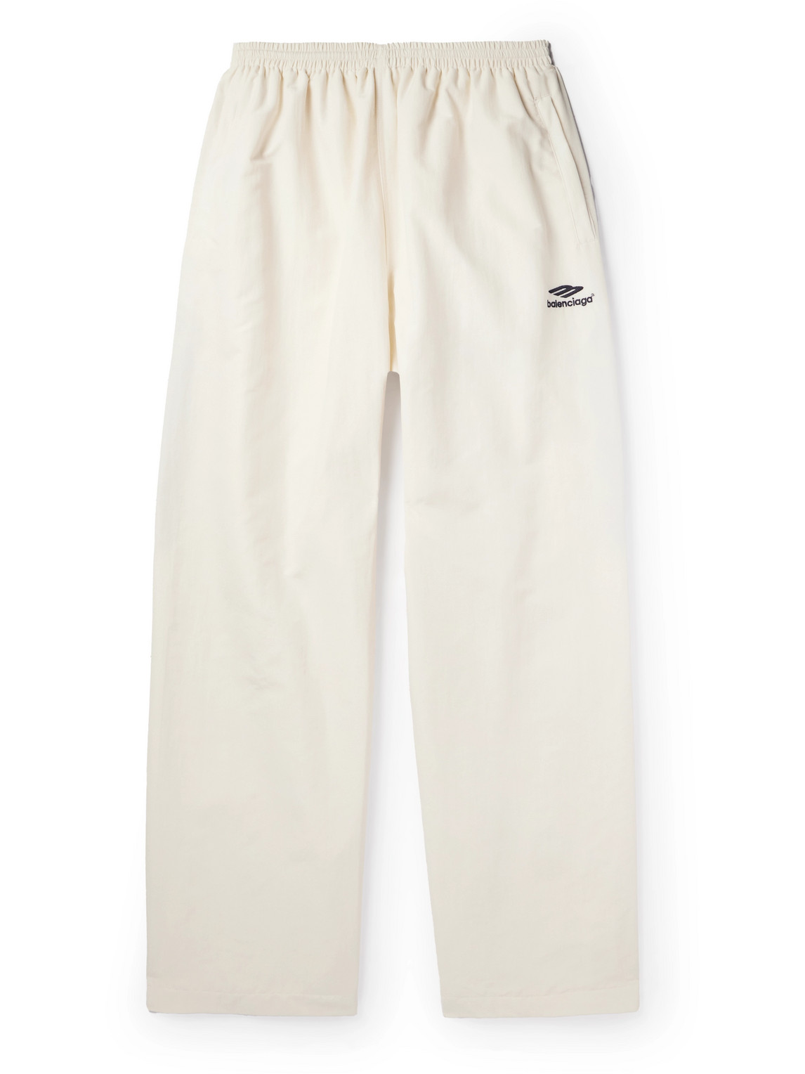 Balenciaga - Wide-Leg Colour-Block Cotton-Blend Shell Track Pants - Men - White - S von Balenciaga