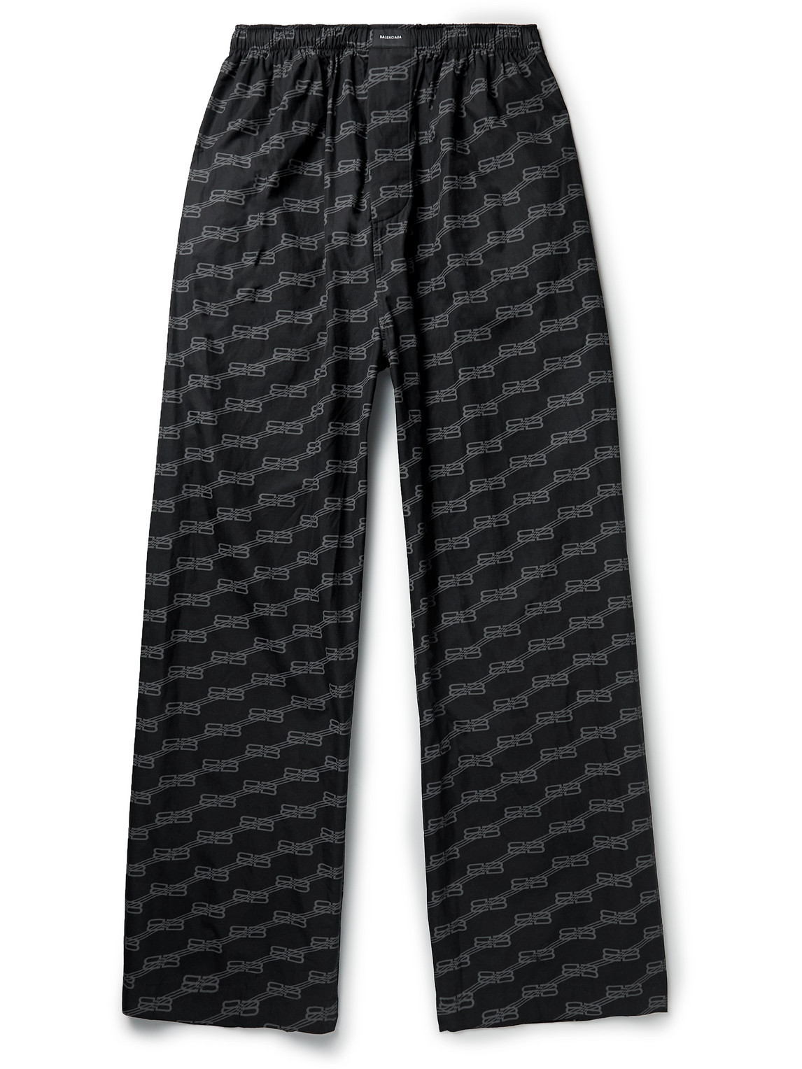 Balenciaga - Wide-Leg Logo-Print Cotton-Poplin Pyjama Trousers - Men - Black - IT 48 von Balenciaga