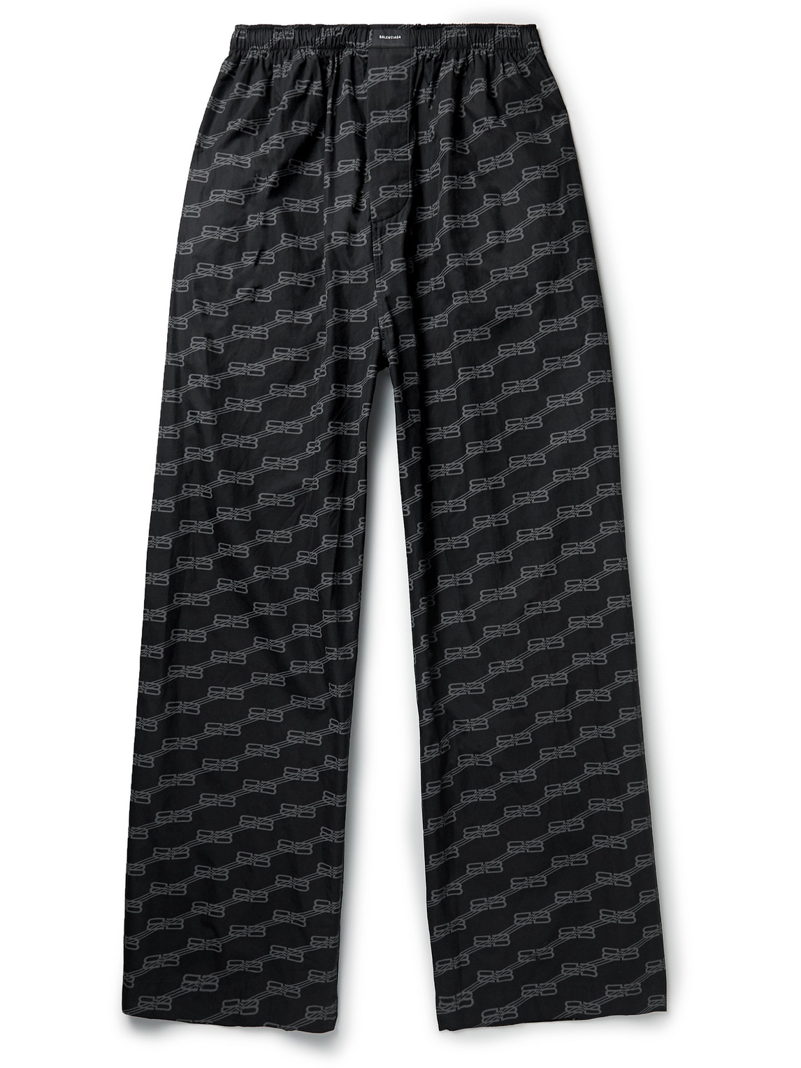 Balenciaga - Wide-Leg Logo-Print Cotton-Poplin Pyjama Trousers - Men - Black - IT 50 von Balenciaga