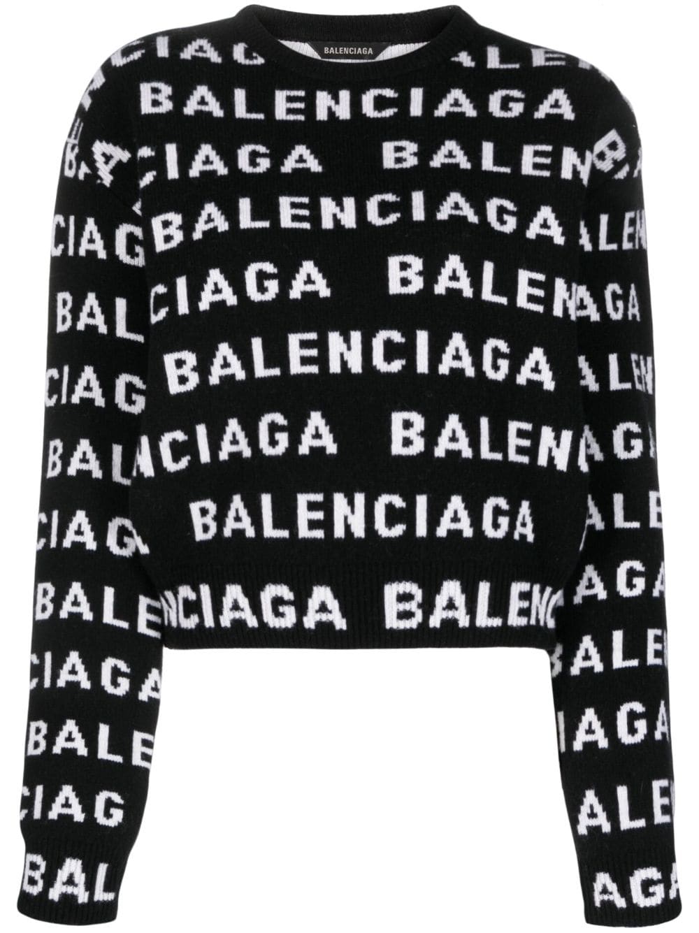 Balenciaga Pullover mit Intarsien-Logo - Schwarz von Balenciaga