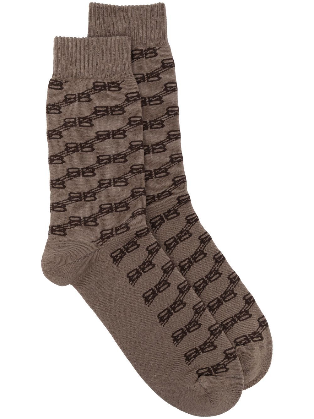 Balenciaga Socken mit Monogramm-Print - Braun von Balenciaga