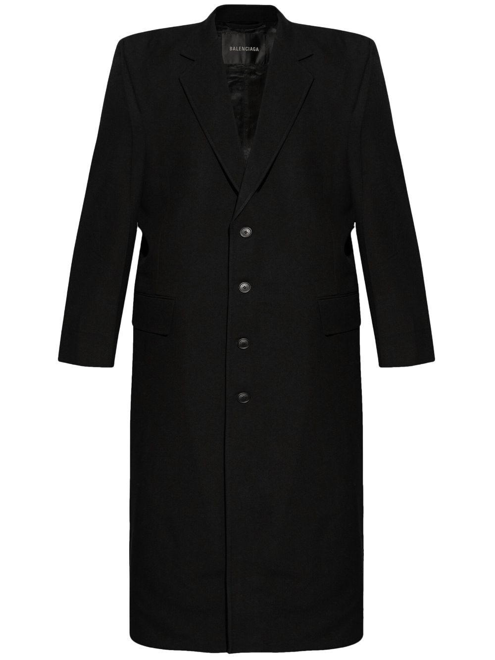 Balenciaga padded-shoulder wool coat - Schwarz von Balenciaga