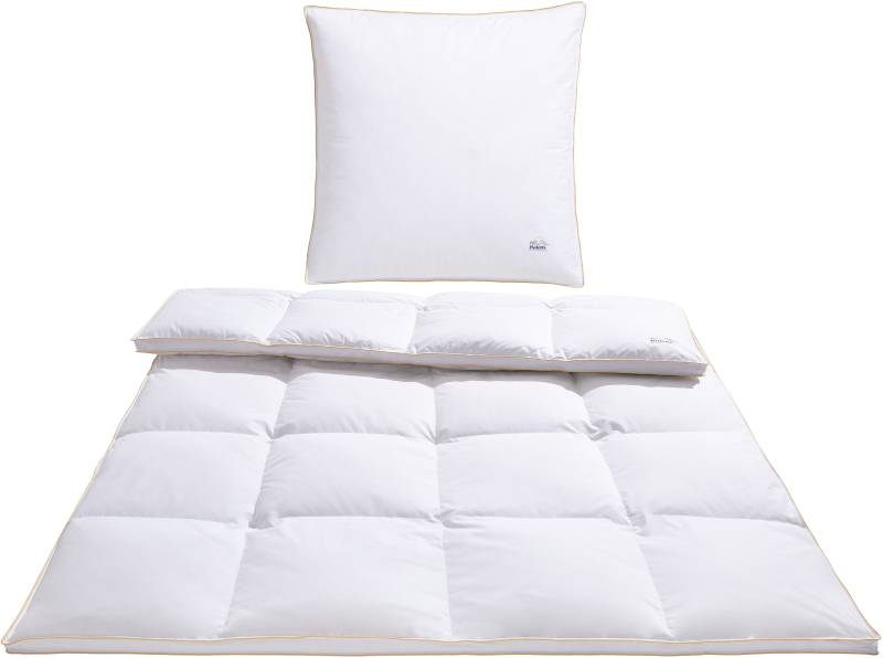 Balette Daunenbettdecke + Kopfkissen "140 Jahre Balette, in 5 Wärmeklassen, Made in Germany, Downpass" Bettwaren-Set, 135x200 oder 155x220 cm & Kissen 80x80 cm von Balette