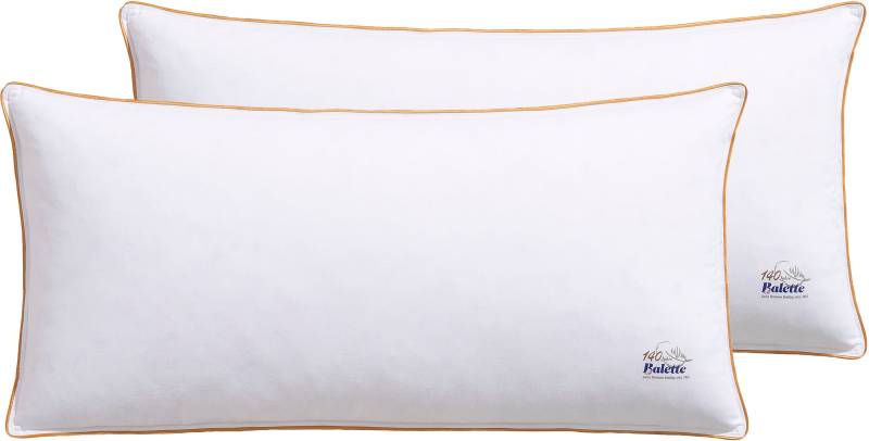 Balette Federkopfkissen "140 Jahre Balette - Kopfkissen" 2 Stk. tlg. Kissen-Set in 40x80 oder 80x80 cm, mit Federn und Daunen gefüllt von Balette