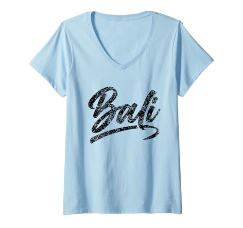 Damen Bali Indonesien Sommerurlaub Wellen T-Shirt mit V-Ausschnitt von Bali Holidays Tour Trip Travel