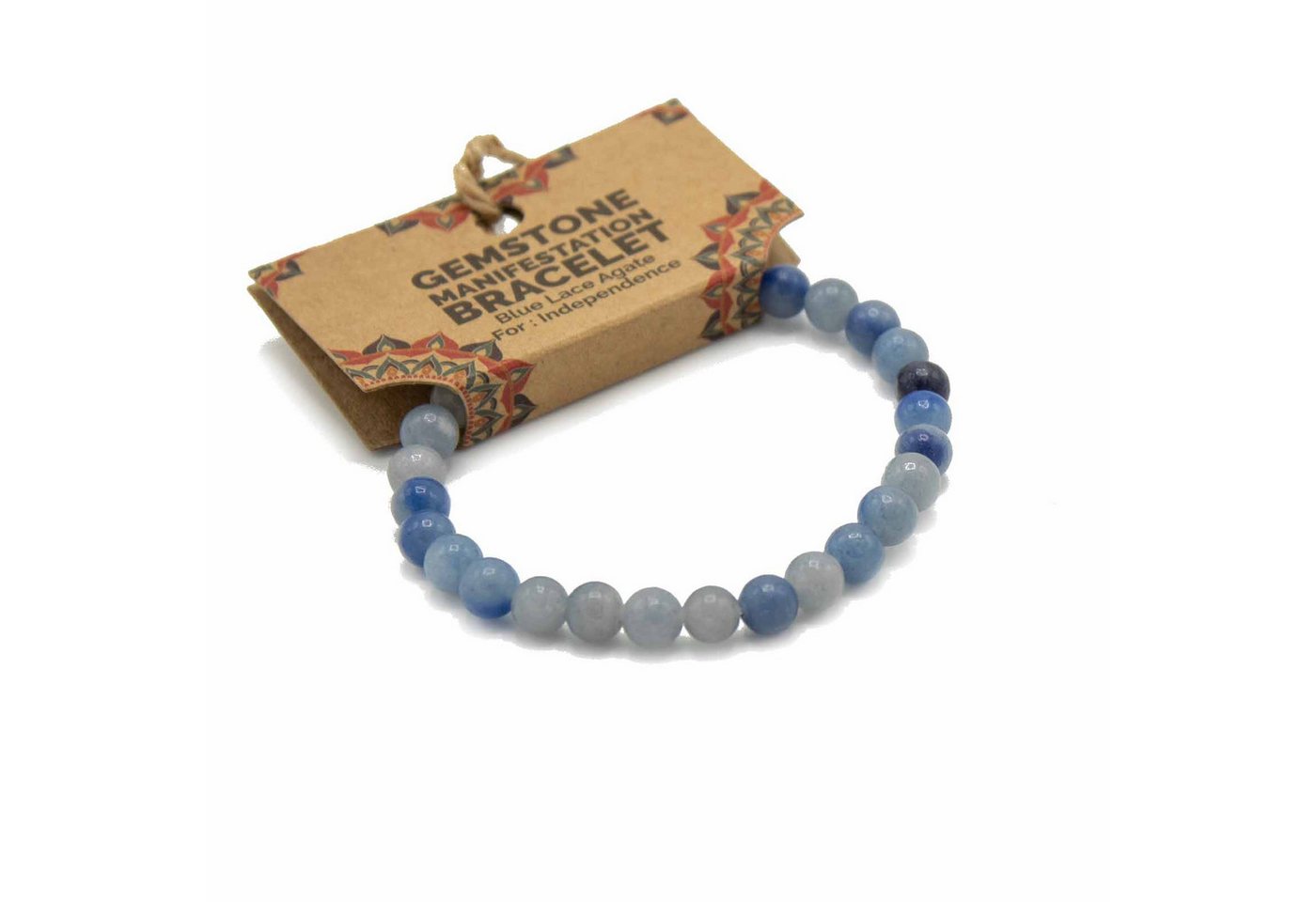 Bali-Homedecor Armband Edelstein-Manifestationen-Armband - Blauer Spitzenachat - von Bali-Homedecor