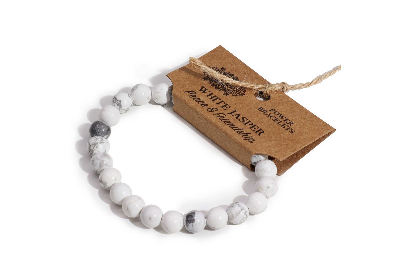 Bali-Homedecor Armband Kraftarmband - Weißer Jasper von Bali-Homedecor