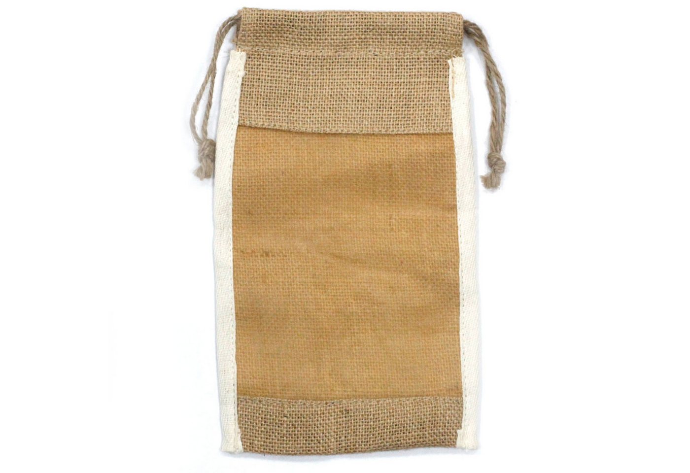 Bali-Homedecor Beuteltasche Große Jutebeutel mit Fenster - 26x15cm von Bali-Homedecor