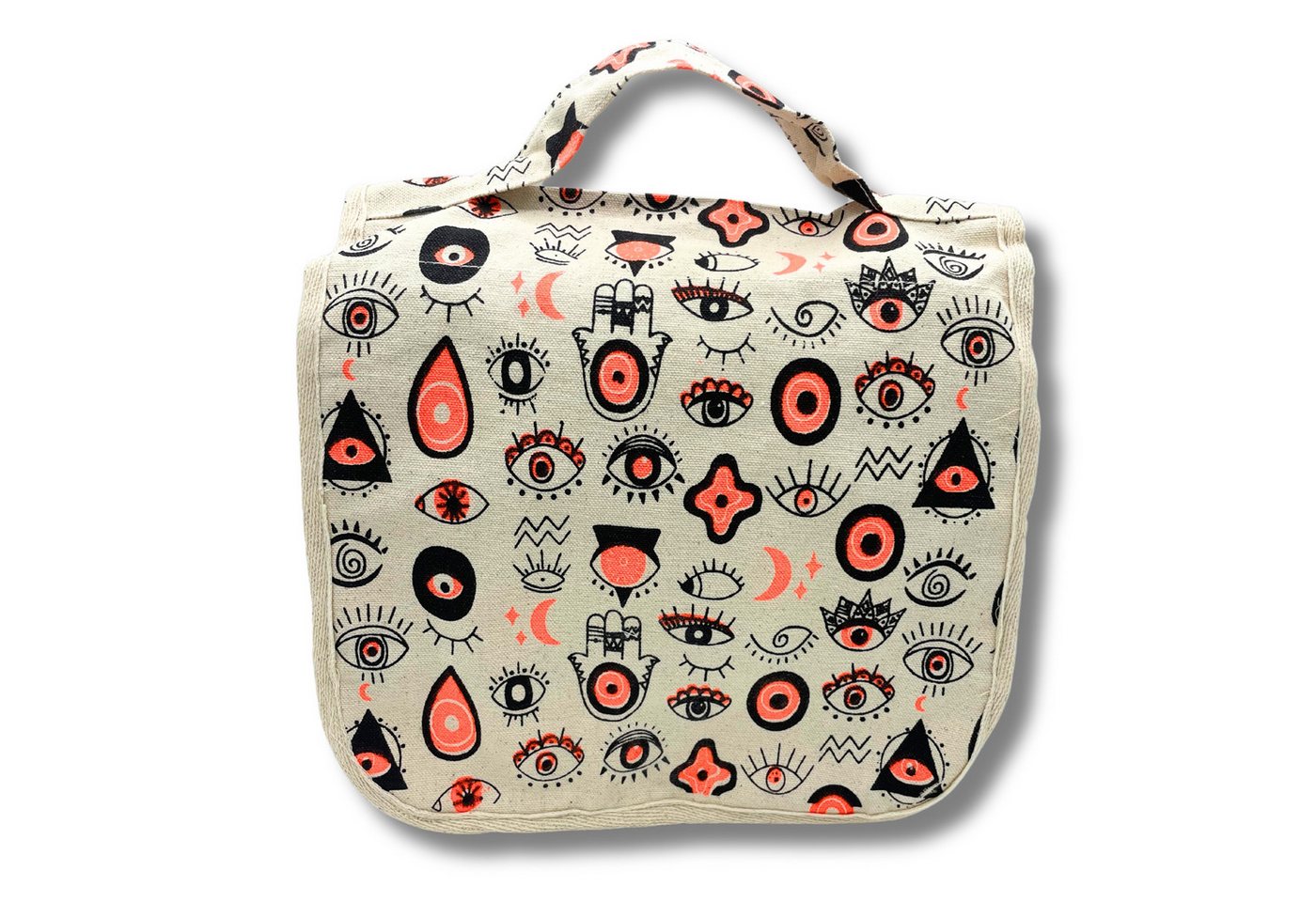 Bali-Homedecor Beuteltasche Großer Toilettenbeutel aus Baumwollcanvas mit mehreren Augen von Bali-Homedecor