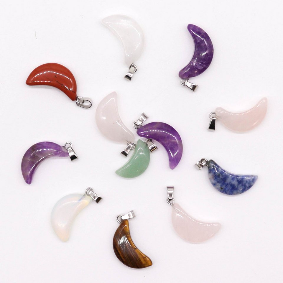 Bali-Homedecor Collier Edelstein-Mond-Anhänger (12 sortiert) 20x13mm von Bali-Homedecor