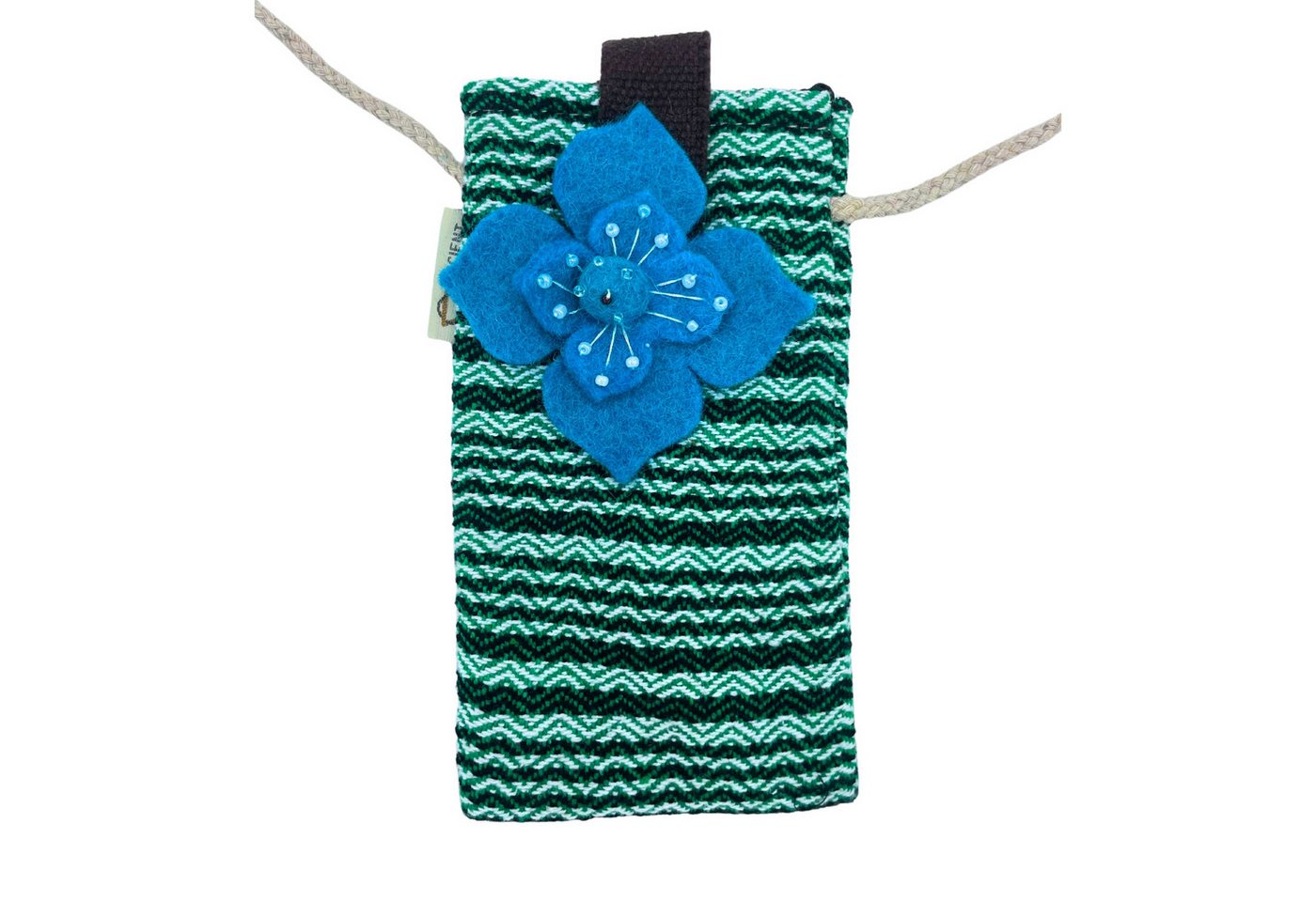 Bali-Homedecor Tragetasche Handytasche Streifen Grün - Blumendekor von Bali-Homedecor
