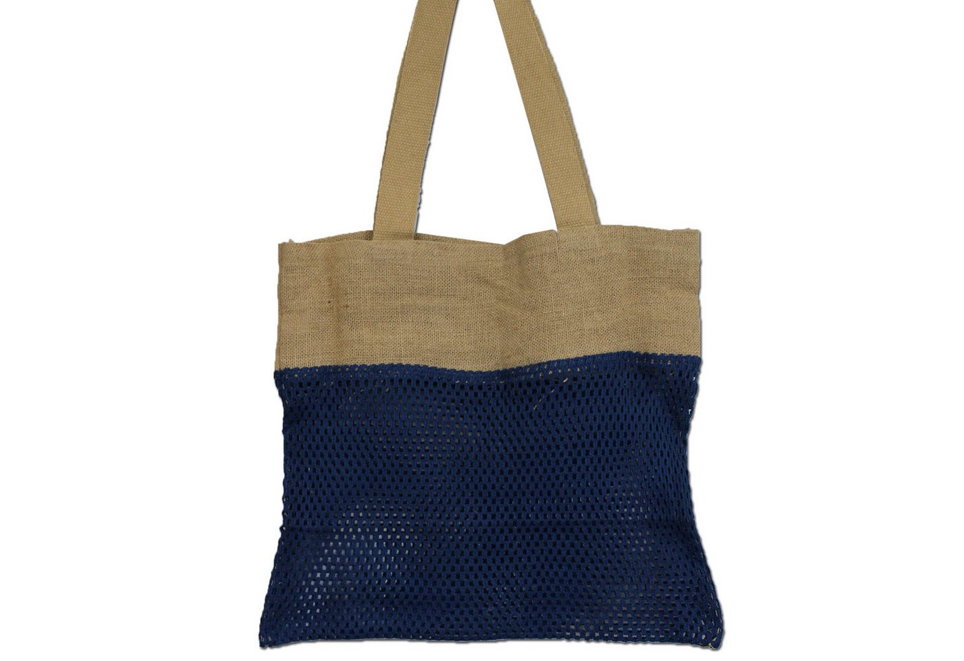 Bali-Homedecor Tragetasche Tasche aus reiner weicher Jute und Baumwolle - Denim von Bali-Homedecor