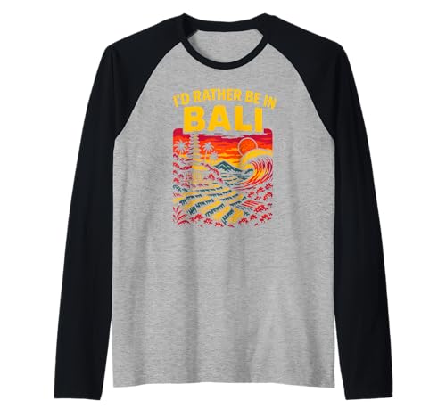 Bali Beach Id Rather Be in Bali Vintage Damen Coastal Livin Raglan Bali Beach Id Rather Be in Bali Vintage Damen Coastal Livin Raglan von Bali Palm Trees Sunshine Surfs Up Skateboarding