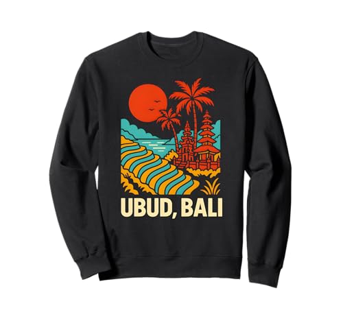 Bali Indonesien Ubud Vintage Damen Coastal Living Sweatshirt Bali Indonesien Ubud Vintage Damen Coastal Living Sweatshirt von Bali Palm Trees Sunshine Surfs Up Skateboarding