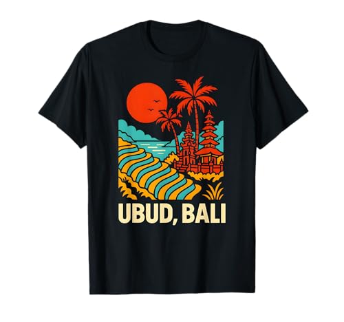 Bali Indonesien Ubud Vintage Damen Coastal Living T-Shirt von Bali Palm Trees Sunshine Surfs Up Skateboarding