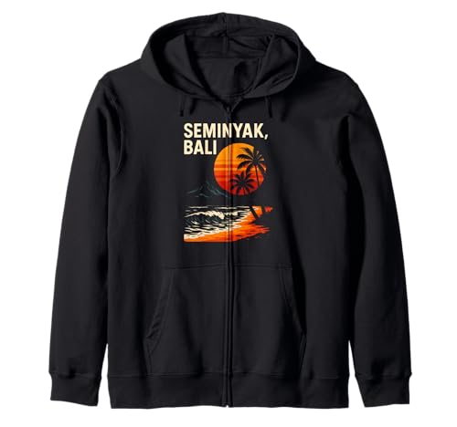 Bali Surf Seminyak Bali Retro Herren Beachy Vibes Kapuzenjacke von Bali Palm Trees Sunshine Surfs Up Skateboarding