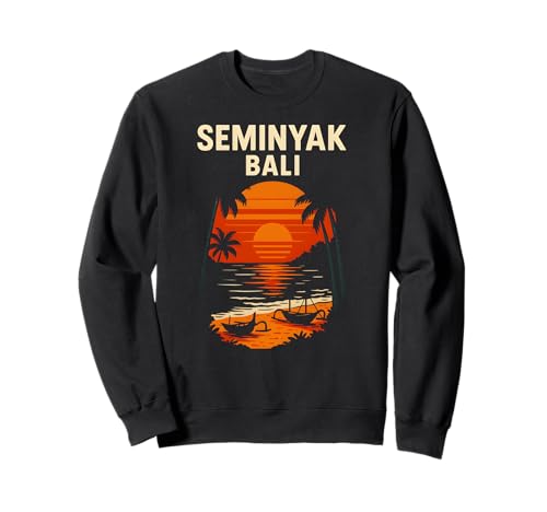 Bali Surf Seminyak Bali Retro Herren Beachy Vibes Sweatshirt von Bali Palm Trees Sunshine Surfs Up Skateboarding