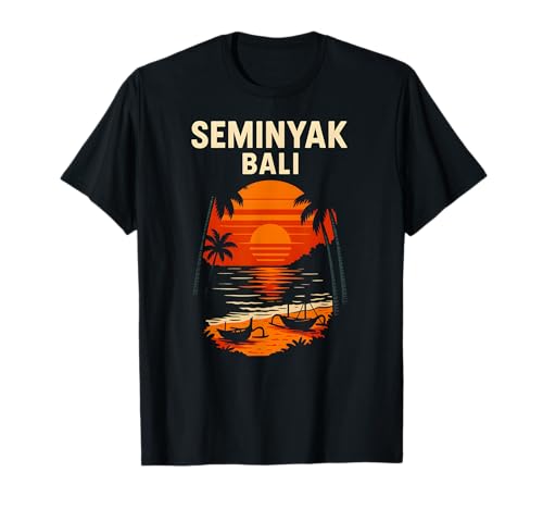 Bali Surf Seminyak Bali Retro Herren Beachy Vibes T-Shirt von Bali Palm Trees Sunshine Surfs Up Skateboarding
