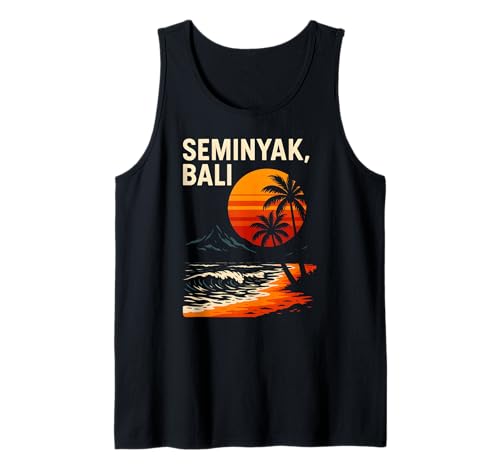 Bali Surf Seminyak Bali Retro Herren Beachy Vibes Tank Top von Bali Palm Trees Sunshine Surfs Up Skateboarding