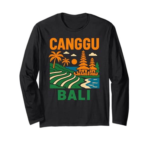 Bali Surfen Canggu Bali Vintage Herren Strandleben Langarmshirt von Bali Palm Trees Sunshine Surfs Up Skateboarding