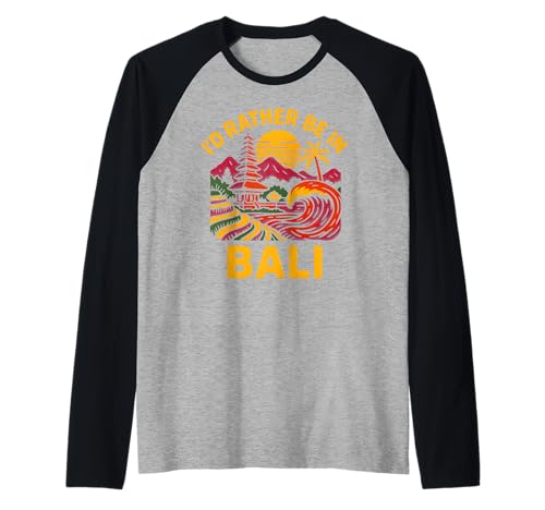 Beach Id Rather Be in Bali Vintage Damen Coastal Living Raglan Beach Id Rather Be in Bali Vintage Damen Coastal Living Raglan von Bali Palm Trees Sunshine Surfs Up Skateboarding