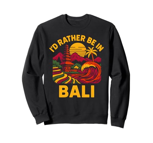Beach Id Rather Be in Bali Vintage Damen Coastal Living Sweatshirt Beach Id Rather Be in Bali Vintage Damen Coastal Living Sweatshirt von Bali Palm Trees Sunshine Surfs Up Skateboarding