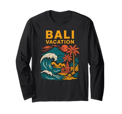 Tropical Island Bali Vacation Retro Damen Surfs Up Langarmshirt Tropical Island Bali Vacation Retro Damen Surfs Up Langarmshirt von Bali Palm Trees Sunshine Surfs Up Skateboarding