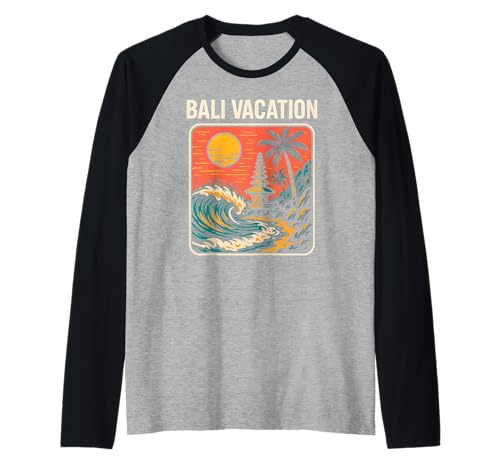 Tropical Island Bali Vacation Retro Damen Surfs Up Raglan Tropical Island Bali Vacation Retro Damen Surfs Up Raglan von Bali Palm Trees Sunshine Surfs Up Skateboarding